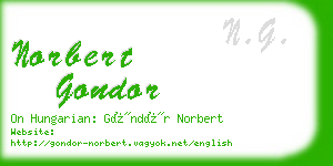 norbert gondor business card